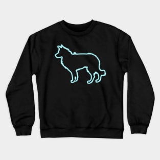 80s Retro Neon Sign Border Collie Crewneck Sweatshirt